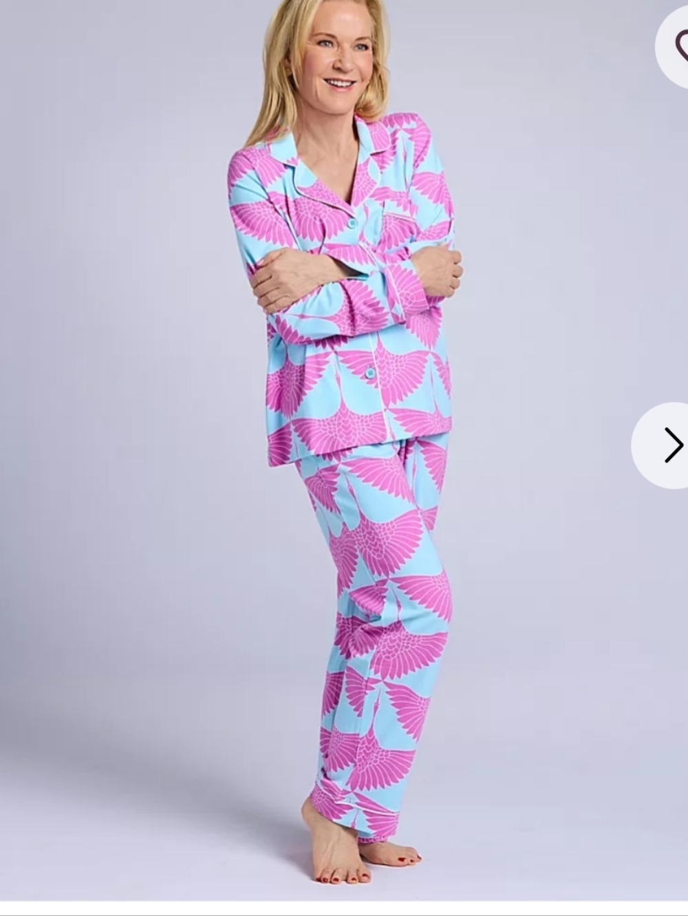 BedHead x Trina Turk Women's Pink & Light Blue Printed Pajama Set M